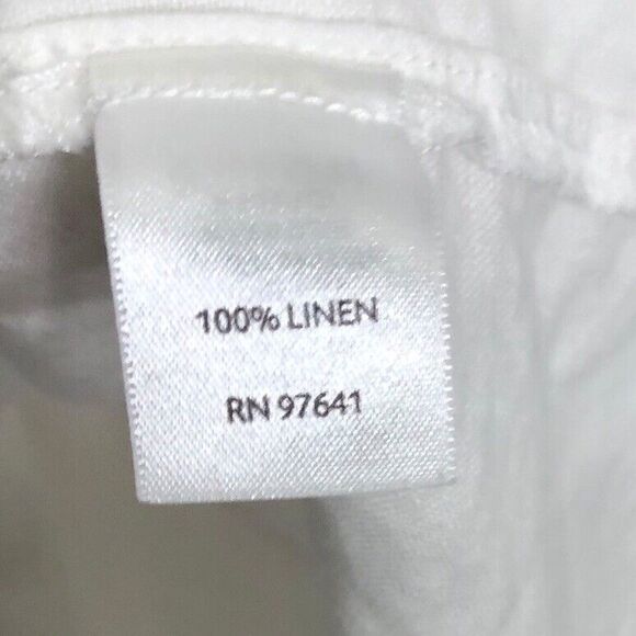 J.Jill Large White 100% Linen Button Front V-neck Tunic Shirt Long Sleave - Picture 9 of 9